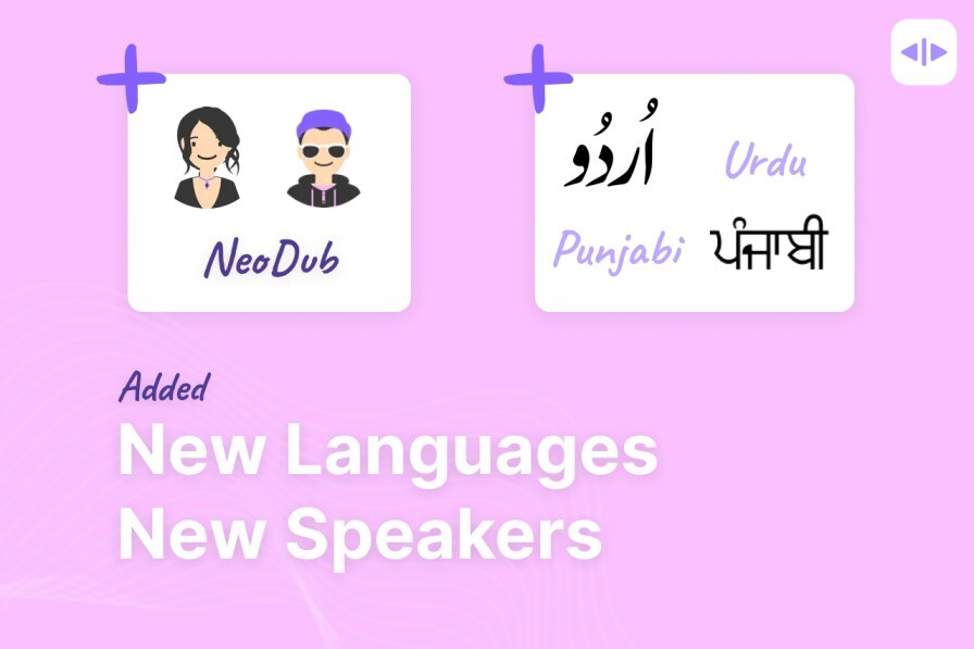 New Languages and Speakers added to Dubverse