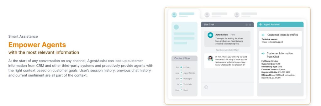 Kore.ai empowers businesses with AI agents/chatbots to improve customer service.