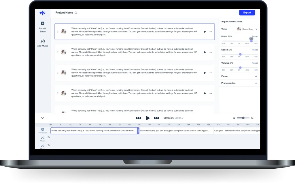 speechify AI voice generator to convert articles, documents or textbooks into audio format