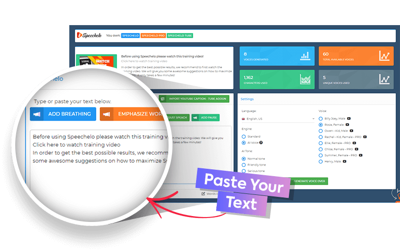speechlelo AI voice generator for commercial use