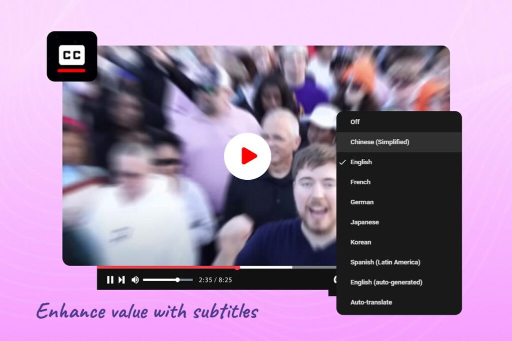 Dubverse encourages creators to add subtitles in multiple languages to enable their content to reach millions of users.Using Dubverse’s subtitle generator tool is easy. It requires only a few steps, i.e., Enter YouTube video link/ Upload from local drive >> Select languages >> Hit “Let’s Sub” Use Advanced Dubverse Editor, if needed.