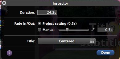 Ensuring your subtitles align seamlessly with your video content is essential. To achieve this, make use of the "Duration" setting within the Title Inspector. Adjust the duration of the title card to match the timeframe you want the subtitles to be visible on the screen. Fine-tune the timing by utilizing the "Start" and "End" options.