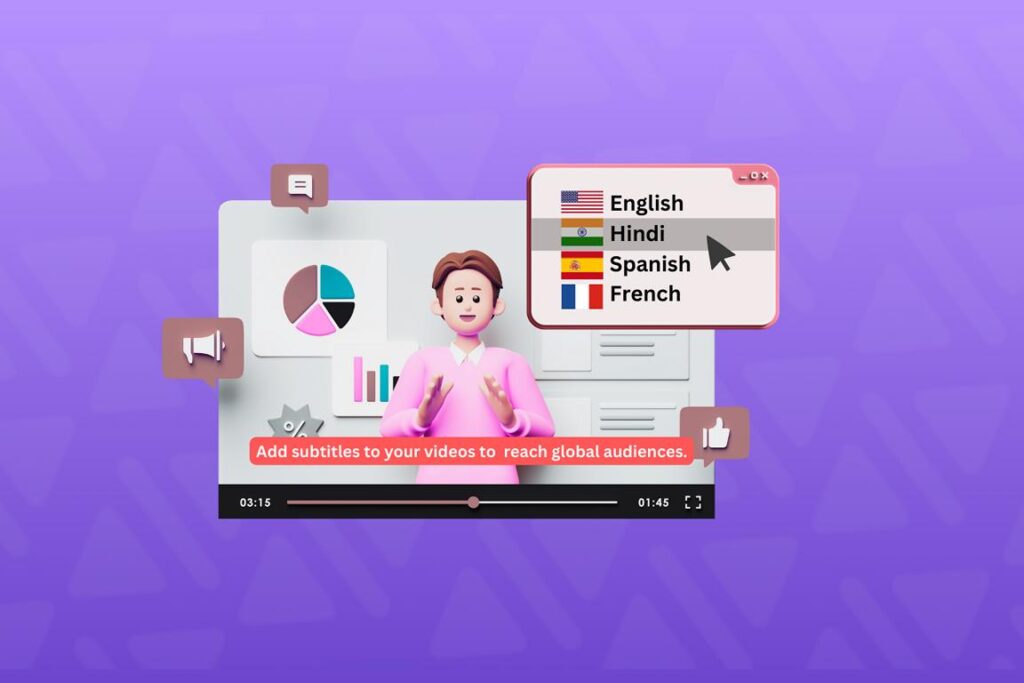 Did you know that videos with subtitles can lead to an 80% increase in viewership? Furthermore, subtitles enable search engines to understand the context and hence enhance visibility on the web. You can use subtitles to target high-volume keywords and rank higher in search results. You can generate subtitles manually or hire a professional to assist you; however it can be exhausting and a time-consuming process; which is why AI subtitles are becoming more popular. You can cut down the creation process from hours to minutes. The best part is you do not have to hire multiple experts for different languages — one tool does it all.